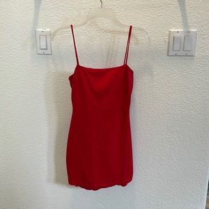 Red mini dress
